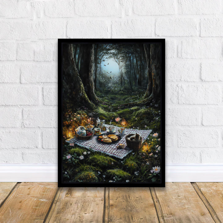 Moonlit Glade Picnic Print | Vintage Cottagecore Forest Art