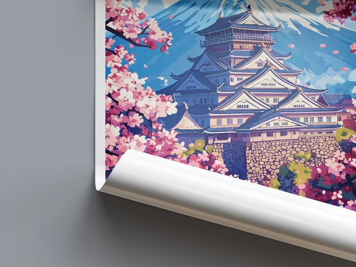 Japan Travel Poster Asia Wall Art Country View Print Mount Fuji Scene Illustration Cultural Decor Japan Gift Souvenir Landscape Art