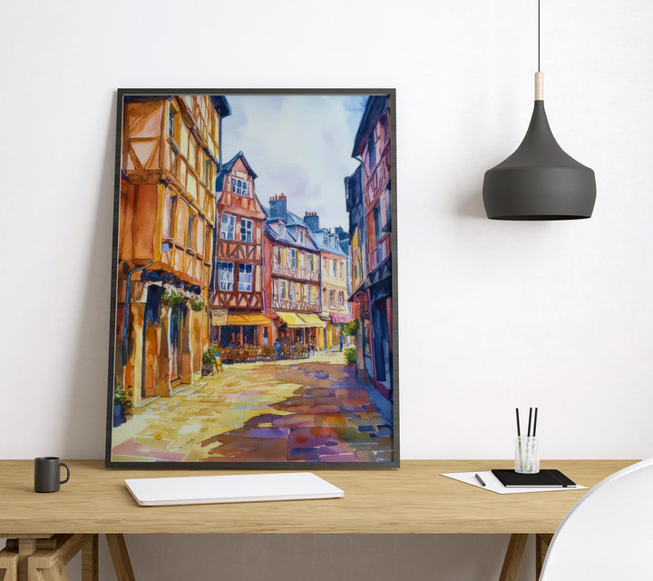 Rennes Watercolor Poster Rennes Travel Print France Wall Art Rennes Architecture Decor Brittany City Scene Historic France Landscape Print