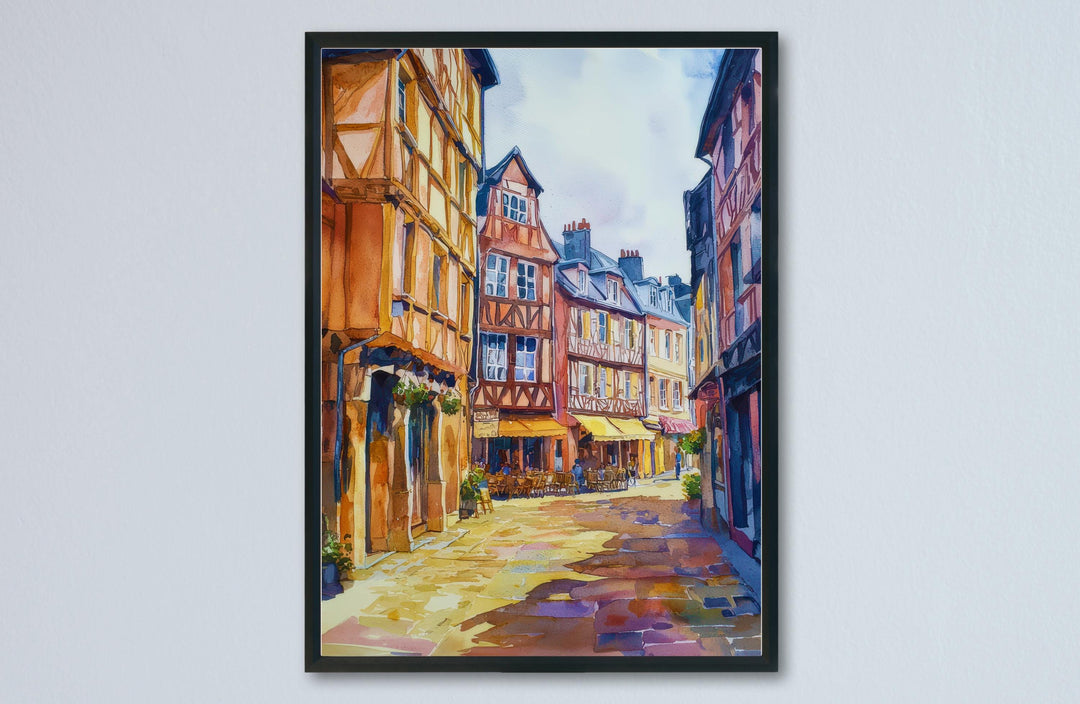Rennes Watercolor Poster Rennes Travel Print France Wall Art Rennes Architecture Decor Brittany City Scene Historic France Landscape Print