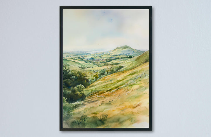 Malvern Hills Watercolor Poster Malvern Travel Print Landscape Wall Art England Nature Painting Malvern Souvenir Decor