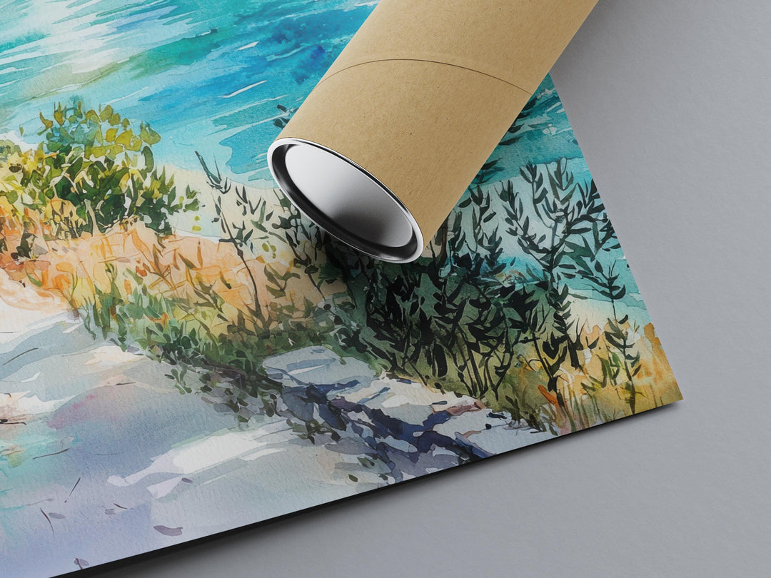 Ioannina Watercolor Poster Ioannina Travel Print Greece Wall Art Lake Painting Ioannina Souvenir Epirus Decor