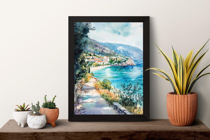 Ioannina Watercolor Poster Ioannina Travel Print Greece Wall Art Lake Painting Ioannina Souvenir Epirus Decor