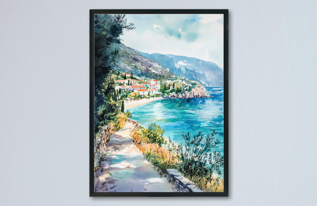 Ioannina Watercolor Poster Ioannina Travel Print Greece Wall Art Lake Painting Ioannina Souvenir Epirus Decor