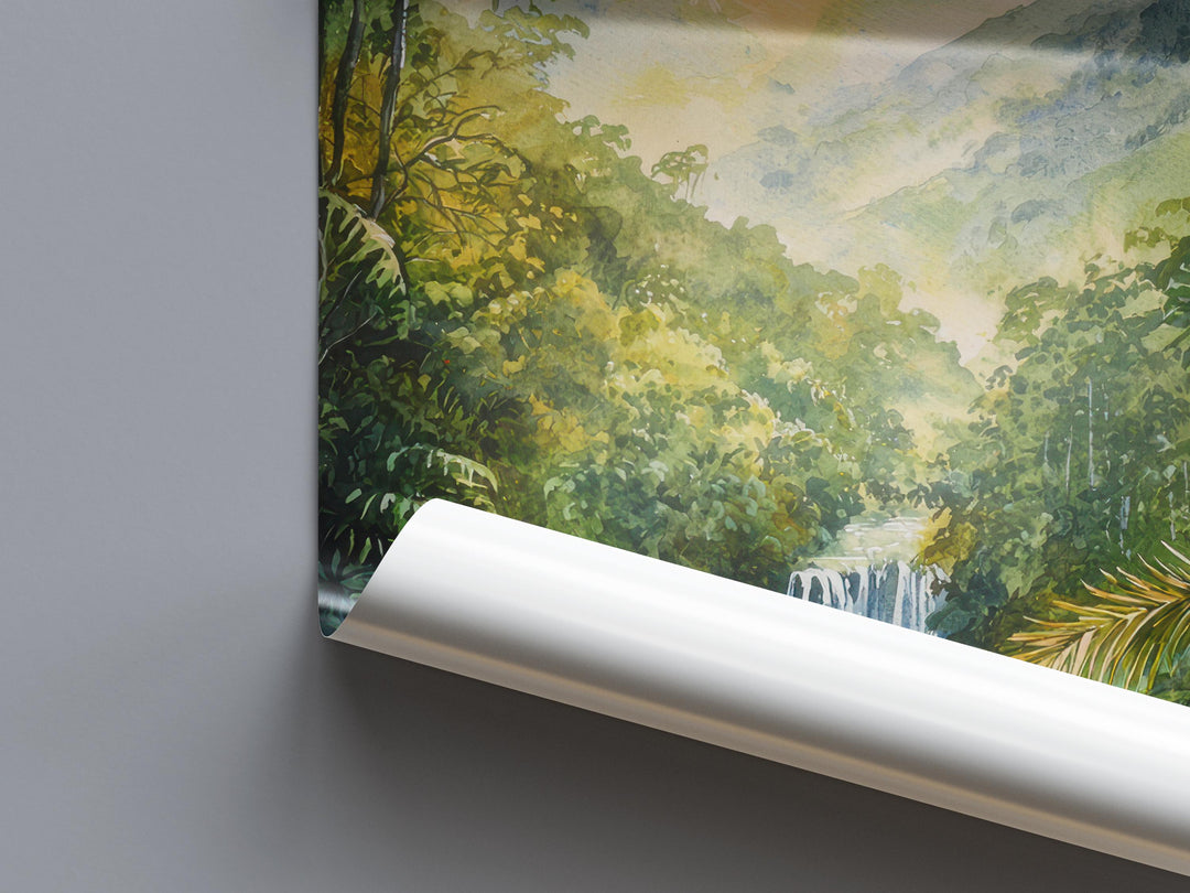 Costa Rica Watercolor Poster Costa Rica Travel Print Rainforest Wall Art Costa Rica Painting Tropical Nature Decor