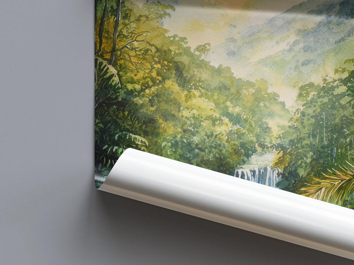 Costa Rica Watercolor Poster Costa Rica Travel Print Rainforest Wall Art Costa Rica Painting Tropical Nature Decor
