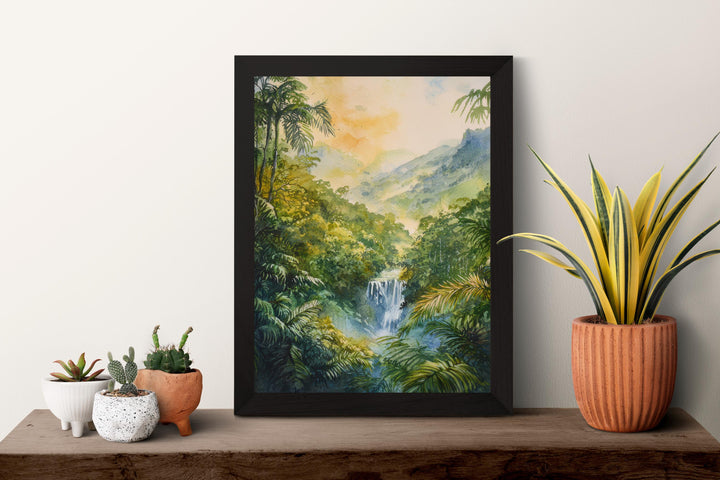 Costa Rica Watercolor Poster Costa Rica Travel Print Rainforest Wall Art Costa Rica Painting Tropical Nature Decor