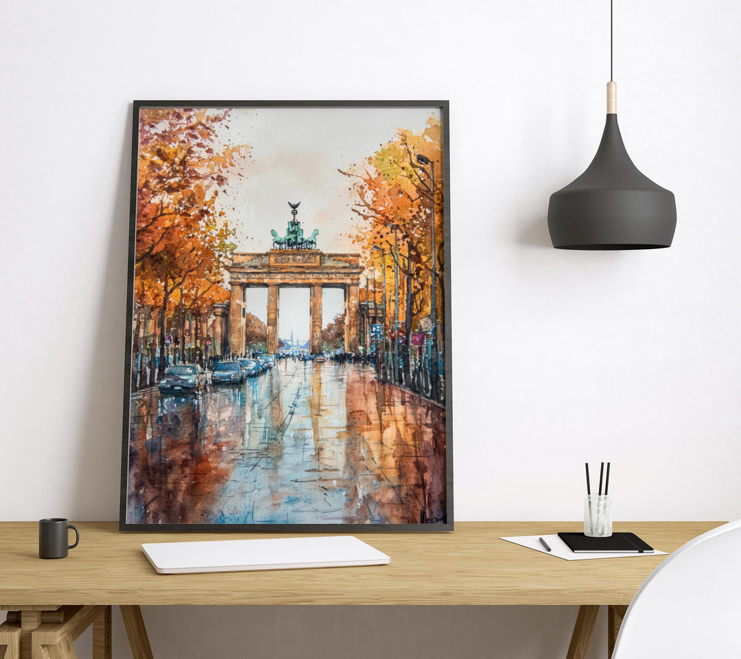 Berlin Watercolor Poster Berlin Travel Print Berlin Wall Art Cityscape Painting Berlin Souvenir Germany Decor