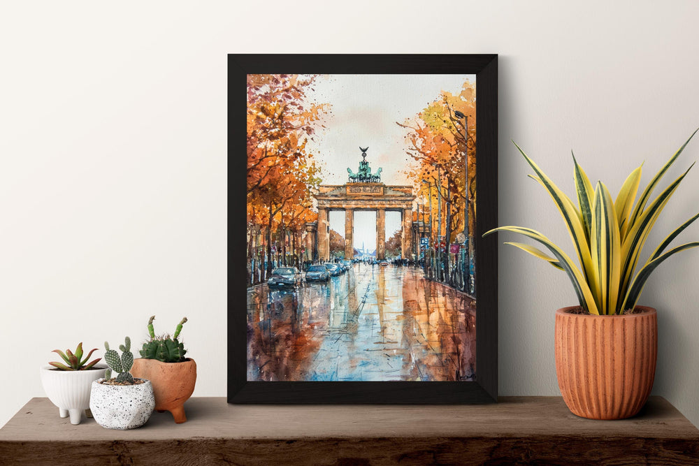 Berlin Watercolor Poster Berlin Travel Print Berlin Wall Art Cityscape Painting Berlin Souvenir Germany Decor