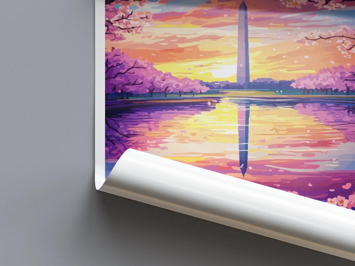 Washington DC Monument Cartoon Travel Poster USA Wall Art Capital City Print Monument Illustration Patriotic Decor Washington Souvenir Gift
