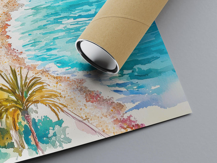 Nice Watercolor Poster Nice Travel Print France Wall Art Nice Decor French Riviera Scene Promenade des Anglais Beach City Landscape Print