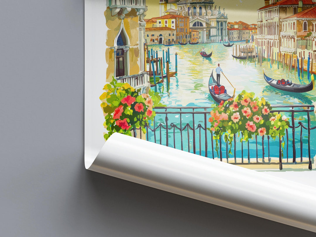 Venice Watercolor Poster Venice Italy Travel Print Wall Art Venice Decor Italian Canal Cityscape Fine Art Print Venice Souvenir Gift