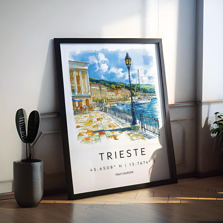 Trieste Watercolor Poster Trieste Italy Travel Print Wall Art Trieste Decor Italian Port City Fine Art Print Trieste Souvenir Gift