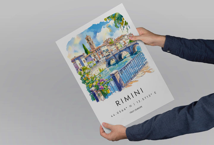 Rimini Watercolor Poster Rimini Italy Travel Print Wall Art Rimini Decor Italian Beach Town Art Print Rimini Souvenir Gift