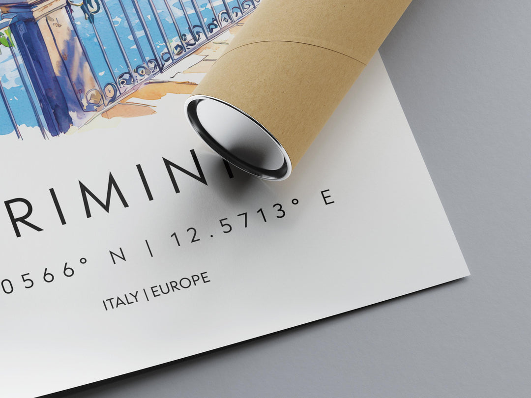 Rimini Watercolor Poster Rimini Italy Travel Print Wall Art Rimini Decor Italian Beach Town Art Print Rimini Souvenir Gift