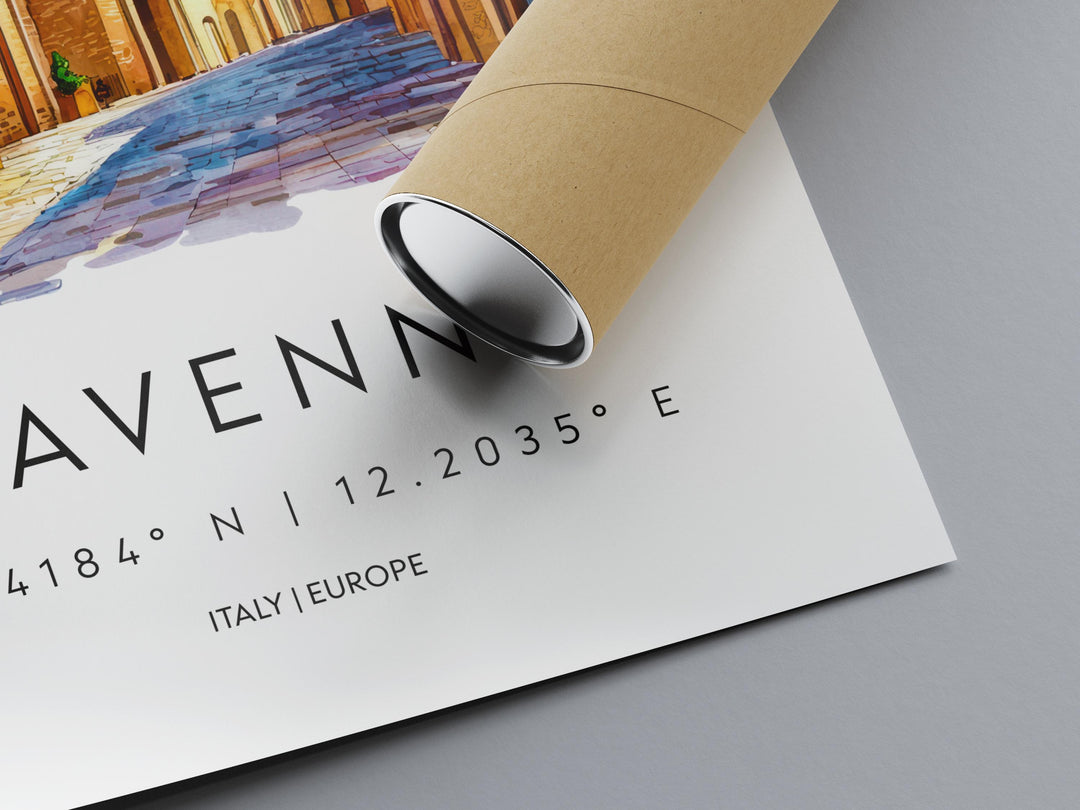 Ravenna Watercolor Poster Ravenna Italy Travel Print Wall Art Ravenna Decor Italian Mosaic City Art Print Ravenna Souvenir Gift
