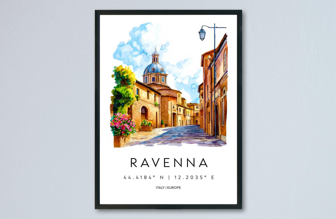 Ravenna Watercolor Poster Ravenna Italy Travel Print Wall Art Ravenna Decor Italian Mosaic City Art Print Ravenna Souvenir Gift