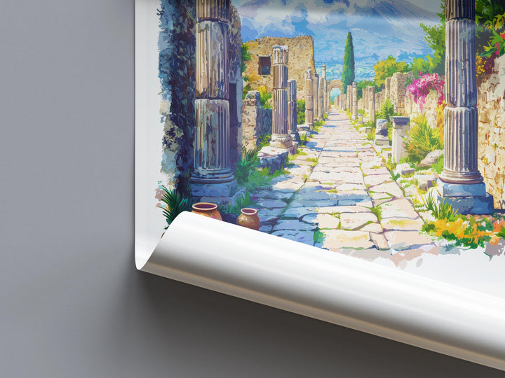 Pompeii Watercolor Poster Pompeii Italy Travel Print Wall Art Pompeii Decor Ancient Roman Ruins Art Print Pompeii Souvenir Gift