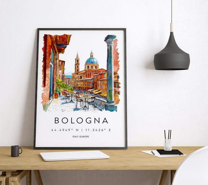 Bologna Watercolor Poster Bologna Italy Travel Print Wall Art Bologna Home Decor Bologna Gift Art Lovers Italy Art Bologna