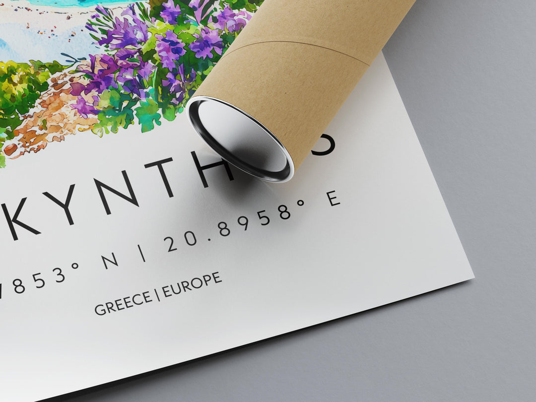 Zakynthos Watercolor Poster Zakynthos Greece Travel Print Wall Art Zakynthos Home Decor Zakynthos Gift Art Lovers Greece Art Zakynthos