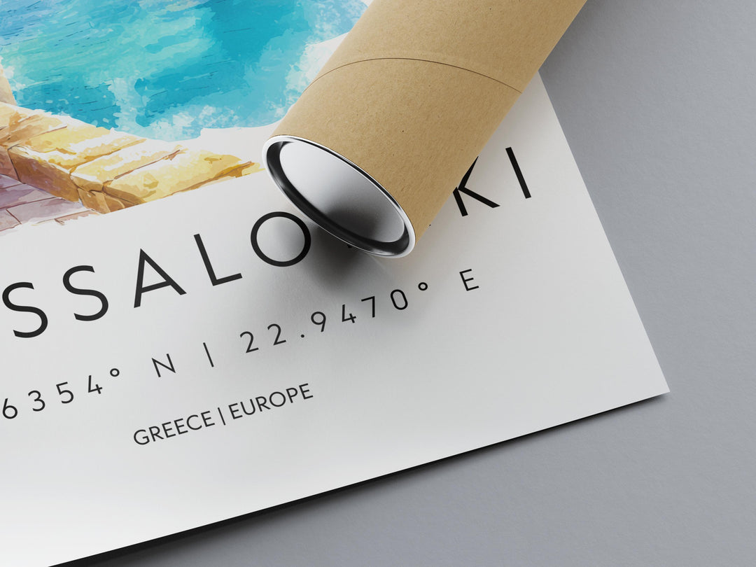 Thessaloniki Watercolor Poster Thessaloniki Greece Travel Print Wall Art Thessaloniki Home Decor Thessaloniki Gift Art Lovers Greece Art