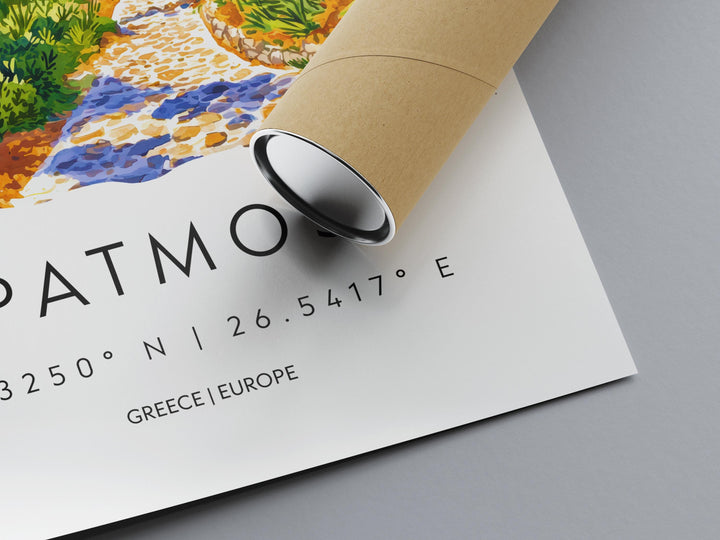 Patmos Watercolor Poster Patmos Greece Travel Print Wall Art Patmos Home Decor Patmos Gift Art Lovers Greece Art Patmos Island
