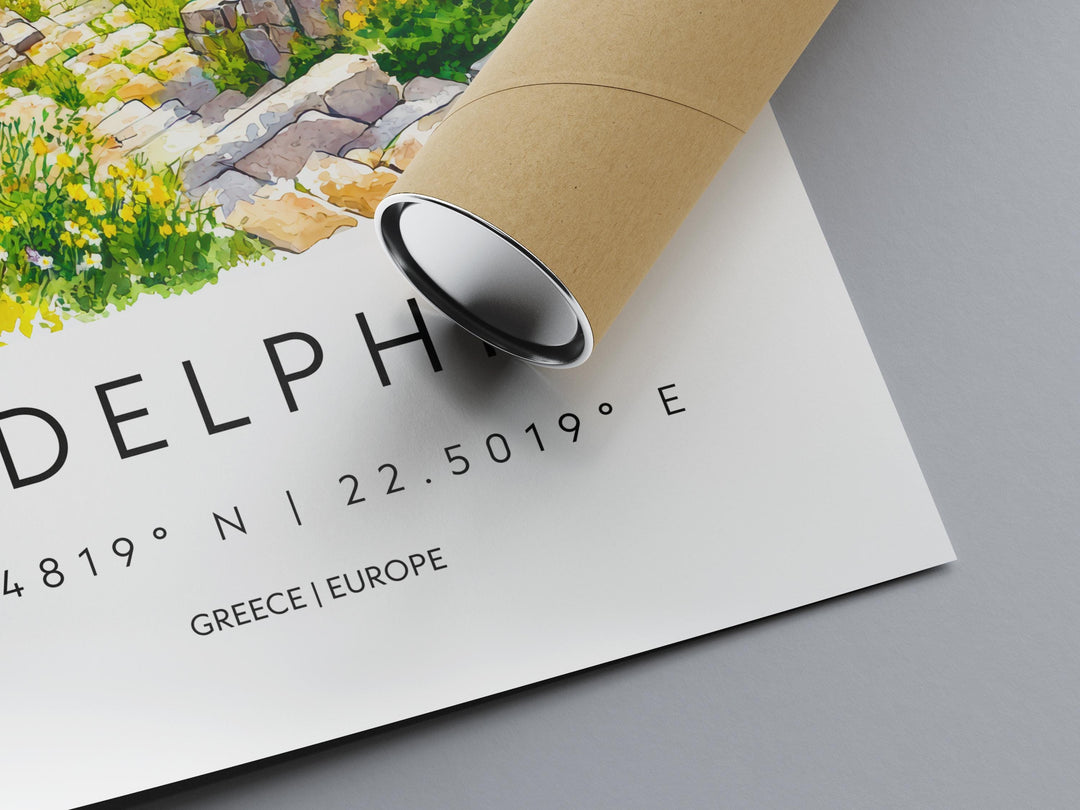 Delphi Watercolor Poster Delphi Greece Travel Print Wall Art Delphi Home Decor Delphi Gift Art Lovers Greece Art Delphi Oracle Site