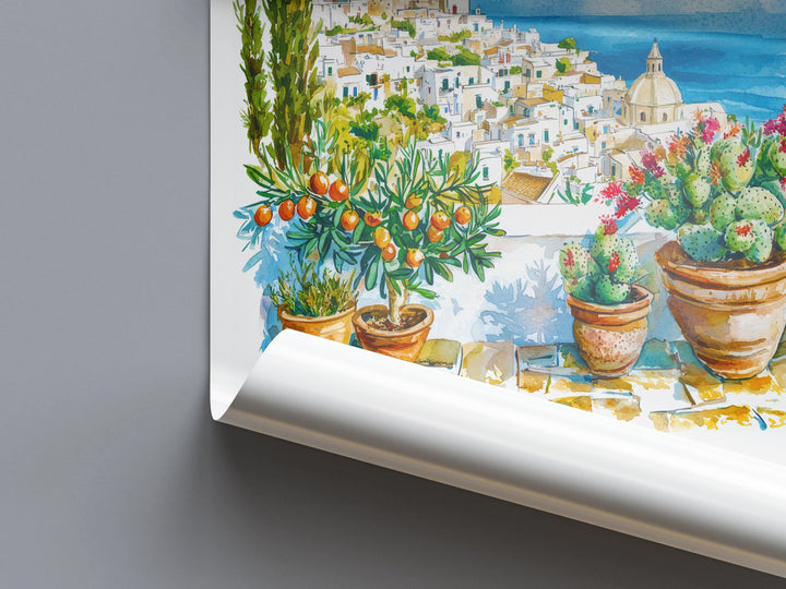 Puglia Watercolor Poster Puglia Italy Travel Print Wall Art Puglia Home Decor Puglia Gift Art Lovers Italy Art Puglia Landscape