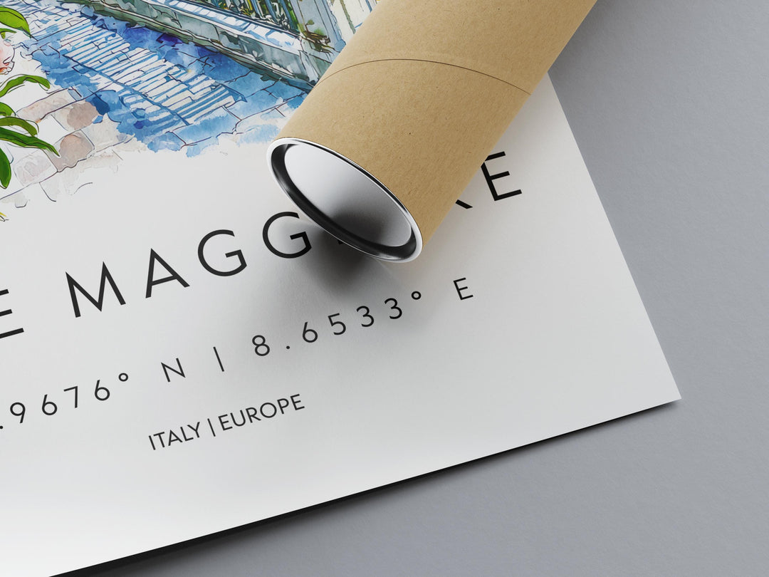 Lake Maggiore Watercolor Poster Lake Maggiore Italy Travel Print Wall Art Lake Maggiore Home Decor Lake Maggiore Gift Art Lovers Italy