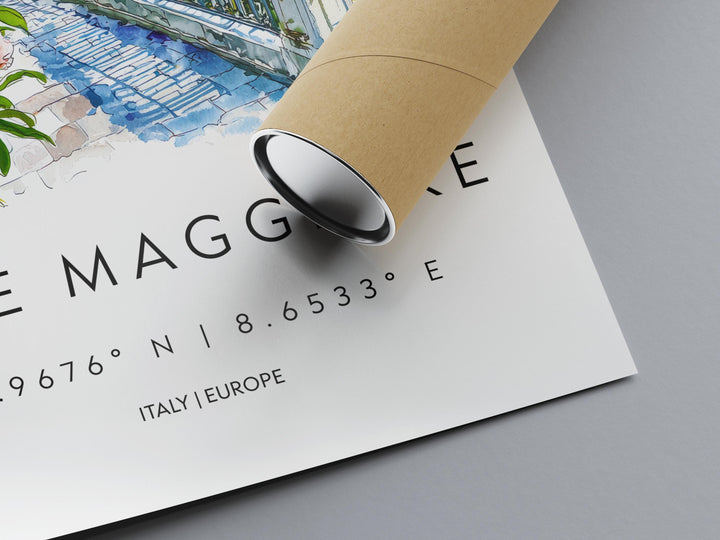 Lake Maggiore Watercolor Poster Lake Maggiore Italy Travel Print Wall Art Lake Maggiore Home Decor Lake Maggiore Gift Art Lovers Italy