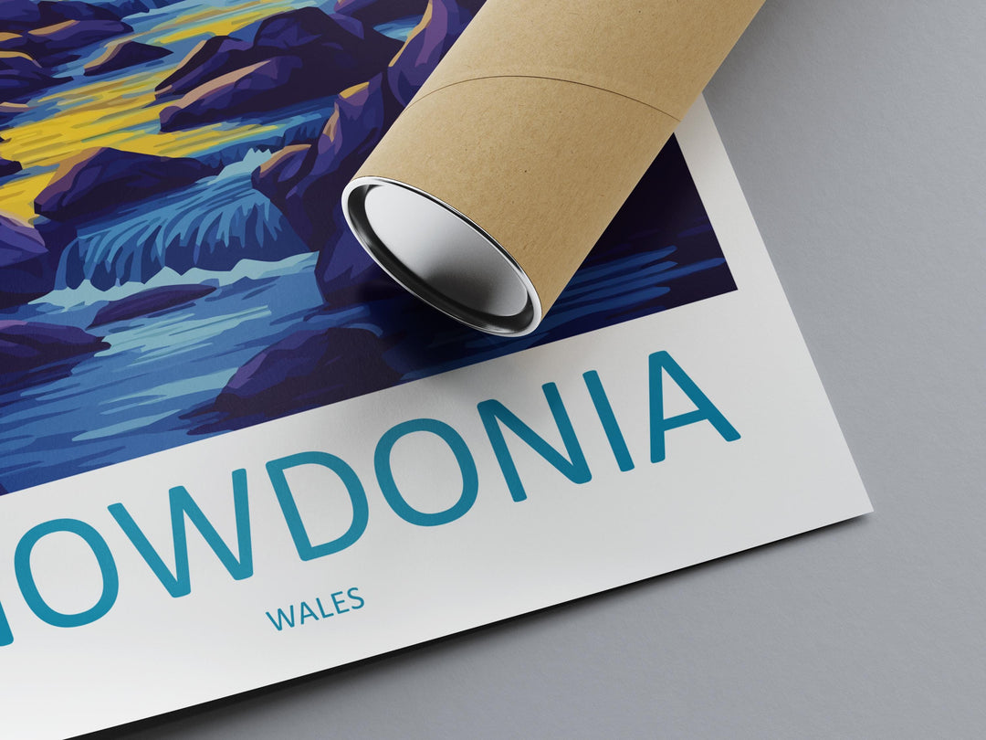 Snowdonia Travel Poster Wales Wall Art Mountain Landscape Print National Park Illustration Scenic Decor Snowdonia Gift Souvenir