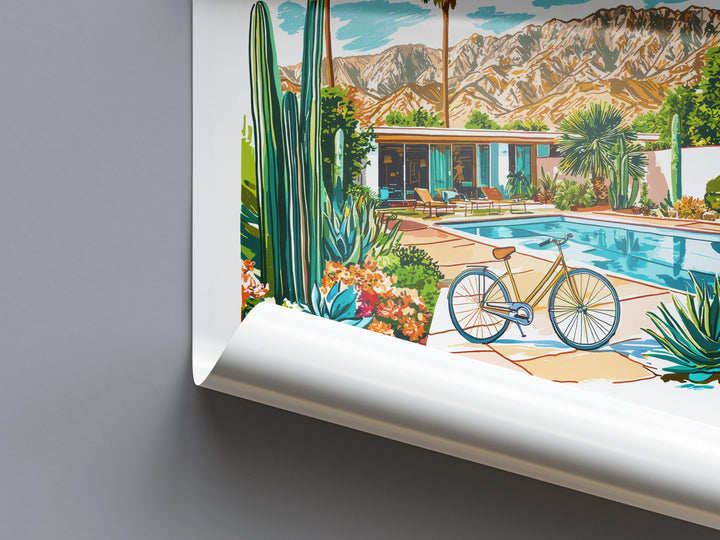 Palm Springs Watercolor Poster Palm Springs Travel Print California Wall Art Desert Painting Palm Springs Decor