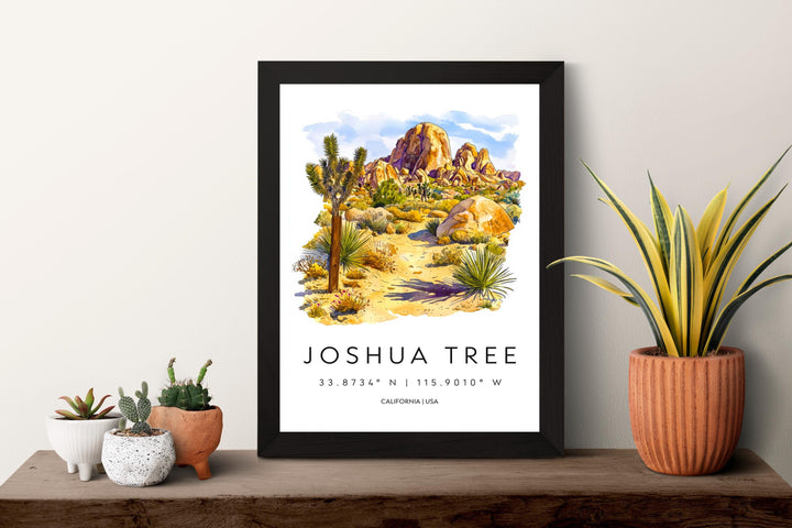 Joshua Tree Watercolor Poster Joshua Tree Travel Print National Park Wall Art Desert Painting Joshua Tree Decor