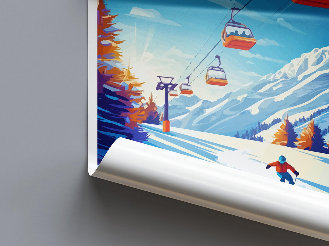 Park City Travel Poster Utah Wall Art Mountain Resort Print Ski Town Illustration Snowy Landscape Decor Park City Gift Souvenir Scene