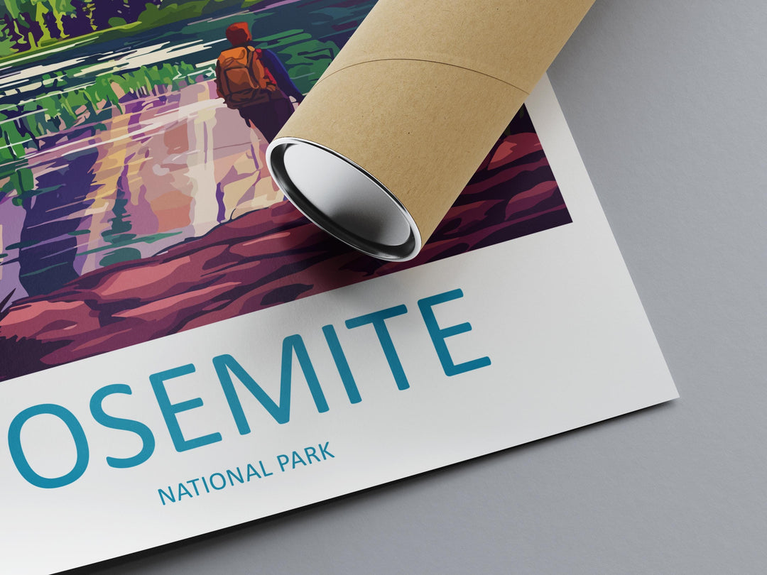 Yosemite Travel Poster National Park Wall Art Mountain Landscape Print Nature Scene Illustration USA Park Decor Yosemite Gift Souvenir