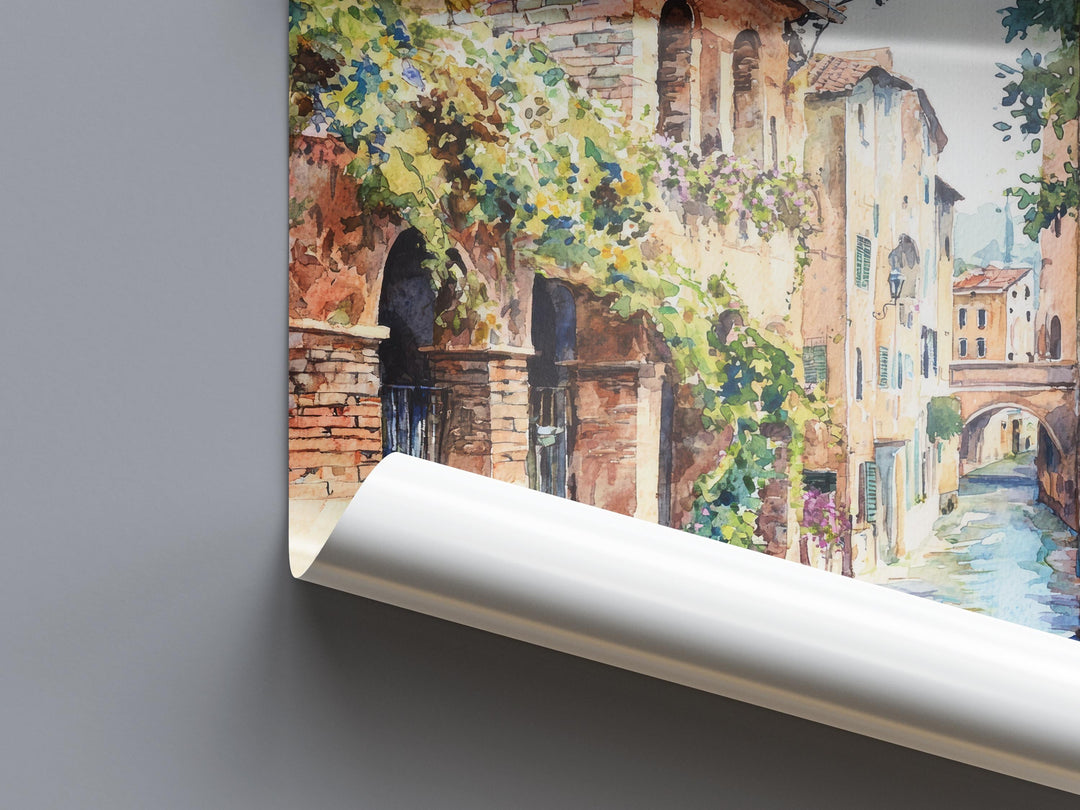 Verona Watercolor Poster Verona Travel Print Verona Italy Art Verona Wall Decor Verona City Painting