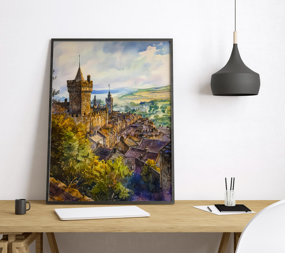 Stirling Watercolor Poster Stirling Travel Print Stirling Scotland Art Stirling Castle Decor Stirling Wall Art