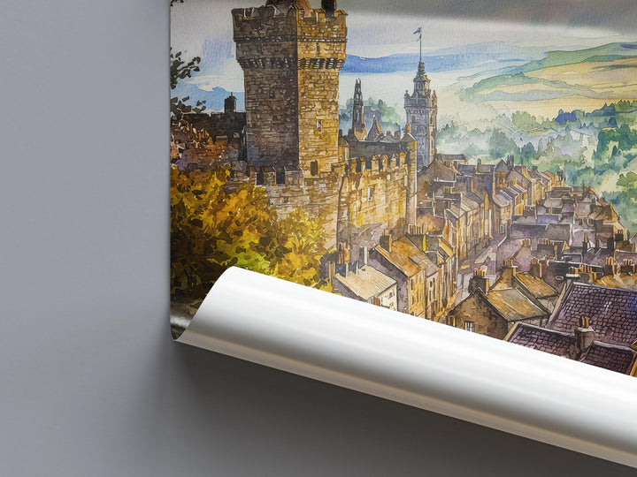Stirling Watercolor Poster Stirling Travel Print Stirling Scotland Art Stirling Castle Decor Stirling Wall Art