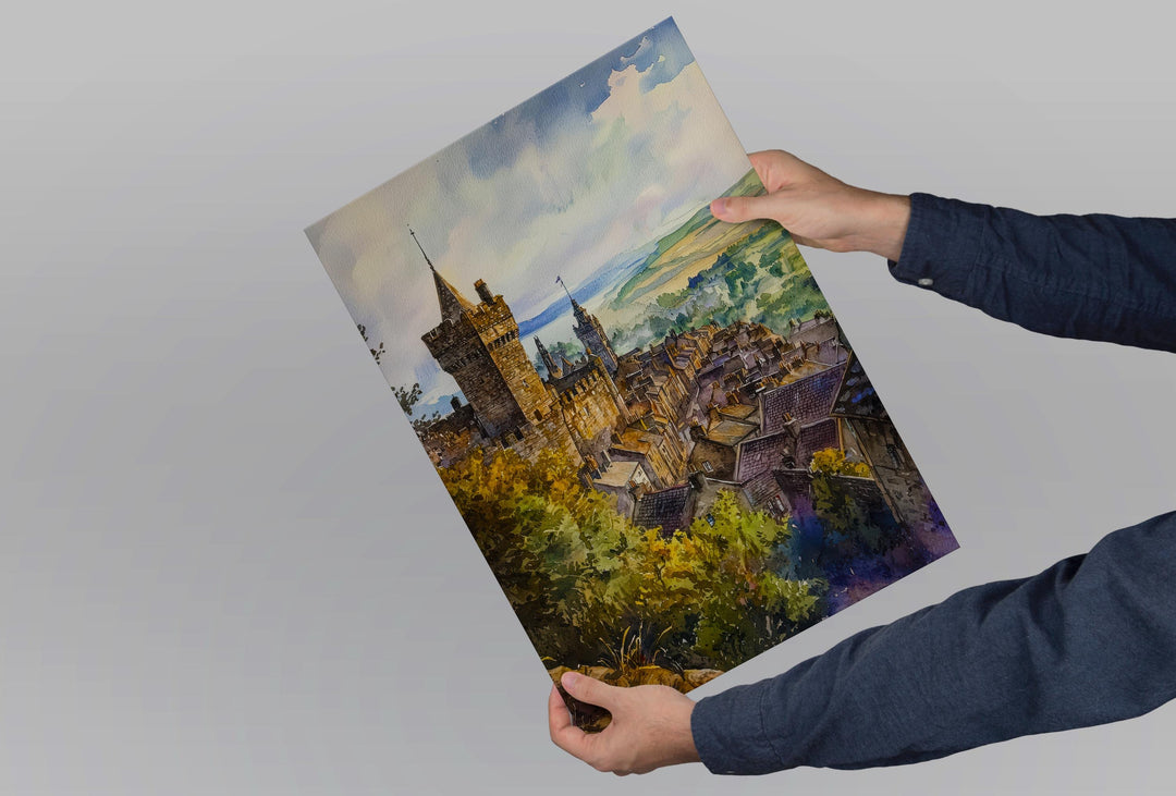 Stirling Watercolor Poster Stirling Travel Print Stirling Scotland Art Stirling Castle Decor Stirling Wall Art
