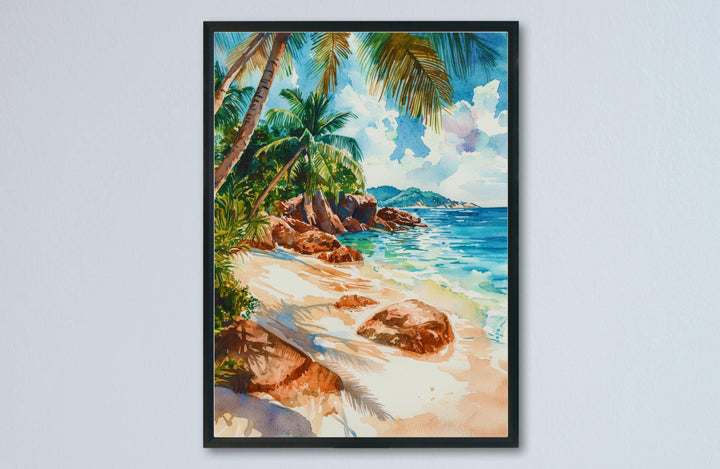 Seychelles Watercolor Poster Seychelles Travel Print Seychelles Island Art Seychelles Beach Decor Seychelles Wall Art