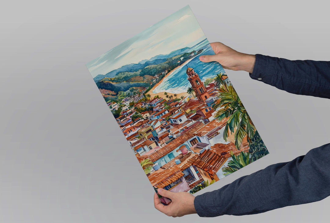 Puerto Vallarta Watercolor Poster Puerto Vallarta Travel Print Puerto Vallarta Mexico Art Puerto Vallarta Decor Puerto Vallarta Wall Art