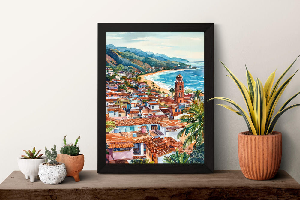 Puerto Vallarta Watercolor Poster Puerto Vallarta Travel Print Puerto Vallarta Mexico Art Puerto Vallarta Decor Puerto Vallarta Wall Art