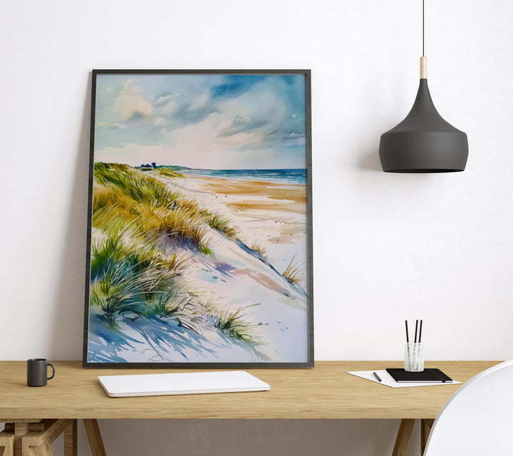 Northumberland Coast Watercolor Poster Northumberland Travel Print Northumberland England Art Northumberland Coastal Decor Northumberland
