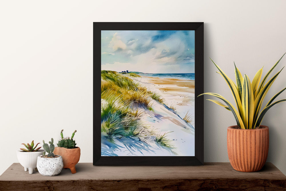Northumberland Coast Watercolor Poster Northumberland Travel Print Northumberland England Art Northumberland Coastal Decor Northumberland