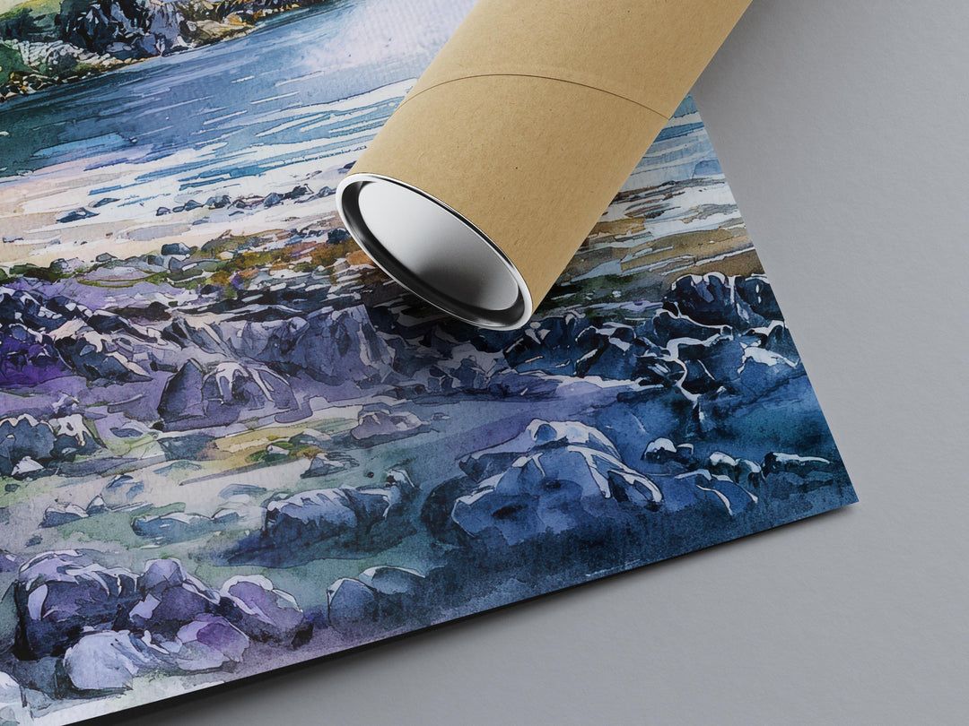 Isle of Arran Watercolor Poster Isle of Arran Travel Print Scotland Landscape Art Isle of Arran Wall Decor Scottish Island Mountain Print