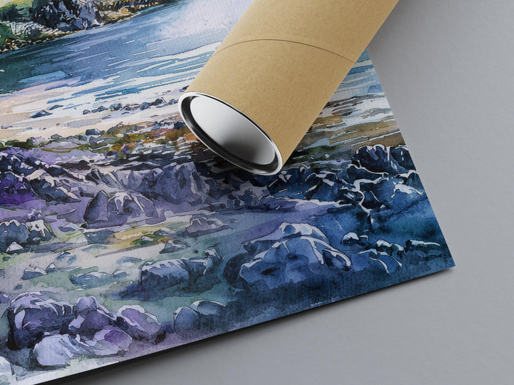 Isle of Arran Watercolor Poster Isle of Arran Travel Print Scotland Landscape Art Isle of Arran Wall Decor Scottish Island Mountain Print
