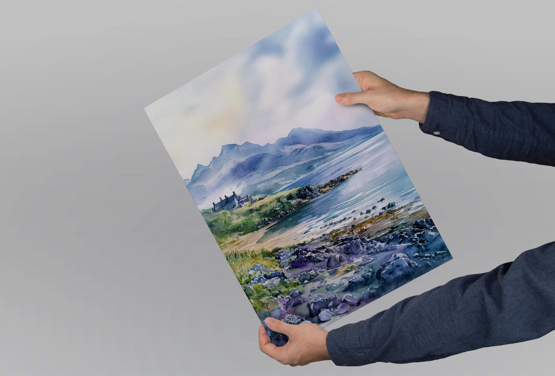 Isle of Arran Watercolor Poster Isle of Arran Travel Print Scotland Landscape Art Isle of Arran Wall Decor Scottish Island Mountain Print