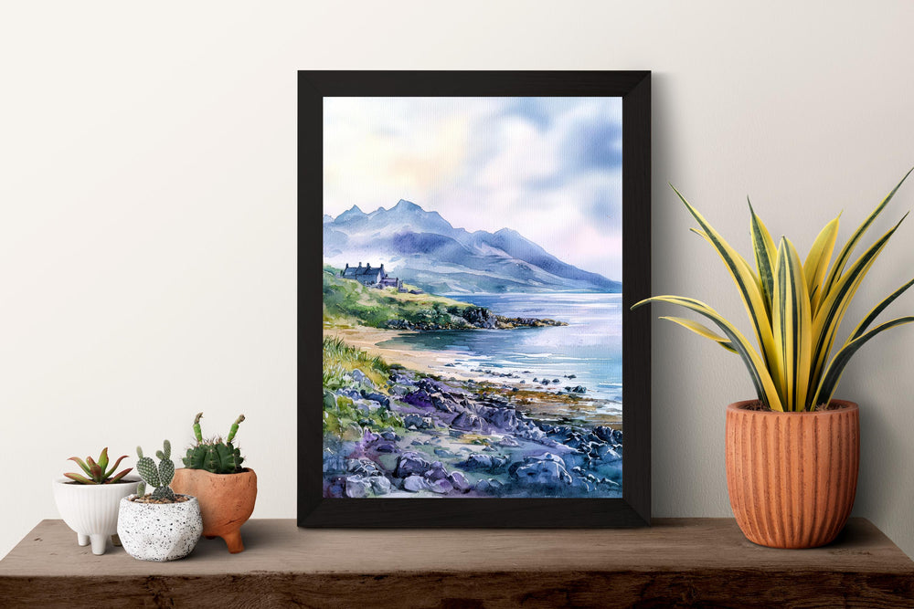 Isle of Arran Watercolor Poster Isle of Arran Travel Print Scotland Landscape Art Isle of Arran Wall Decor Scottish Island Mountain Print