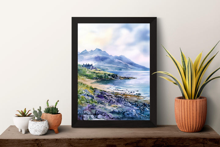 Isle of Arran Watercolor Poster Isle of Arran Travel Print Scotland Landscape Art Isle of Arran Wall Decor Scottish Island Mountain Print