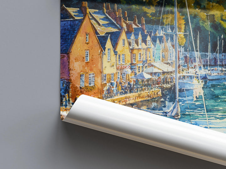 Dartmouth Watercolor Poster Dartmouth Travel Print Devon England Wall Art Coastal Town Decor River Dart Landscape Seaside Scene Print